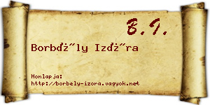 Borbély Izóra névjegykártya