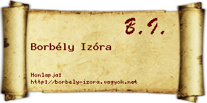 Borbély Izóra névjegykártya