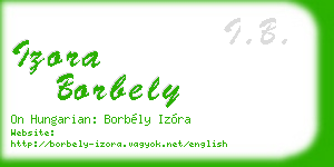 izora borbely business card
