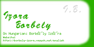izora borbely business card